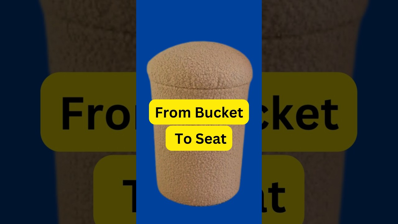 How to reuse bucket Bucket to stool #shorts #diy #ottoman