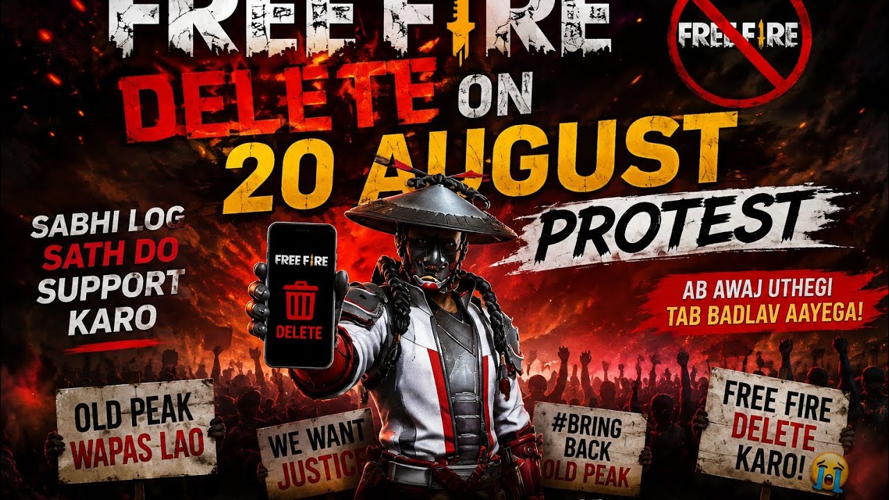 FREE FIRE DELETE ON 20 AUGUST PROTEST 😭 😭 GARENA PLEASE RETURN OLD PEAK 😭😭