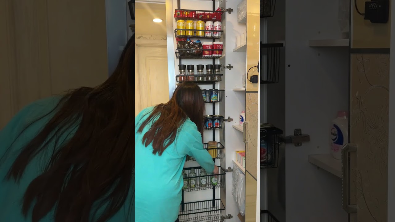 Organization Hack For Small Pantry: Over The Door Organizer with 9 tiers  