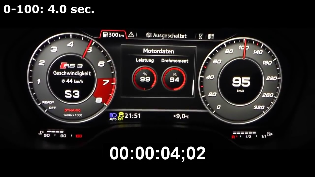 Audi RS3 400HP Acceleration 0 200 km h