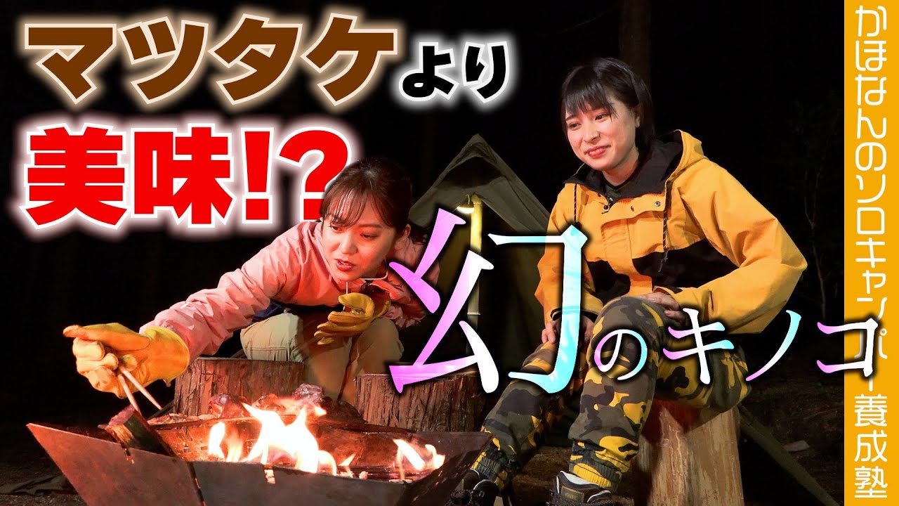 【美味!?珍味!?】マツタケ級のレアきのこを焚き火で焼いて食べてみた！ほろ酔いかほなん次なる野望を大暴露！