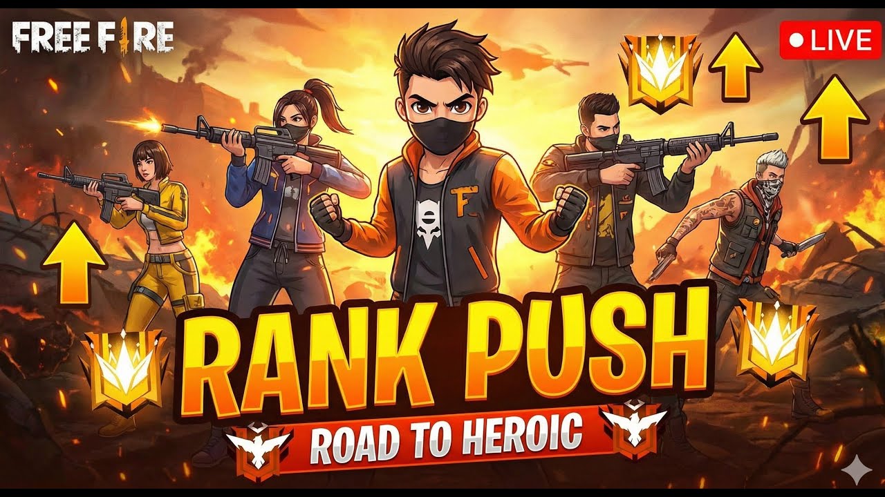 FREE FIRE LIVE 🔴 MASTER RANK PUSH | SQUAD GAMEPLAY + CLUTCH MOMENTS 😱 #freefire #freefireindia