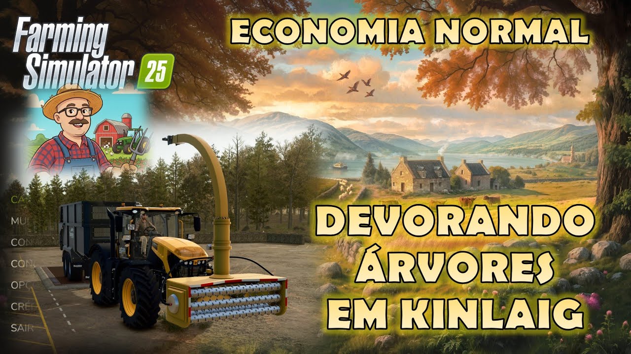 🚜🌾 FS25:  Live Gameplay: 📍 Devorando Árvores em Kinlaig! 🚜