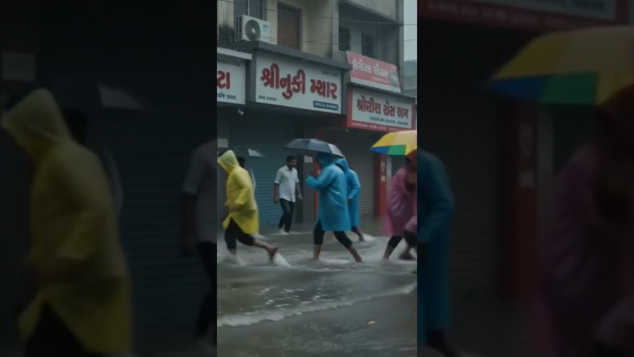 Heavy rain in Surendranagar Gujarat #rain #rainyday
