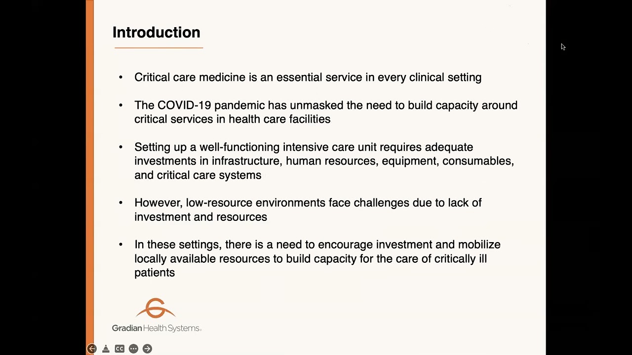 Part 2: Setting Up a Critical Care Unit: Considerations for Low-Resource Settings