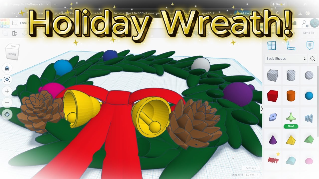 Урок по Tinkercad! TINKMAS!!! (День 20) Праздничный венок!!!
