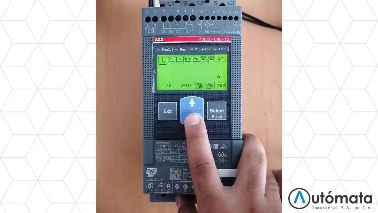 Configuración de Arranque de un soft starter  Arrancador Suave  PSE ABB AUTOMATA