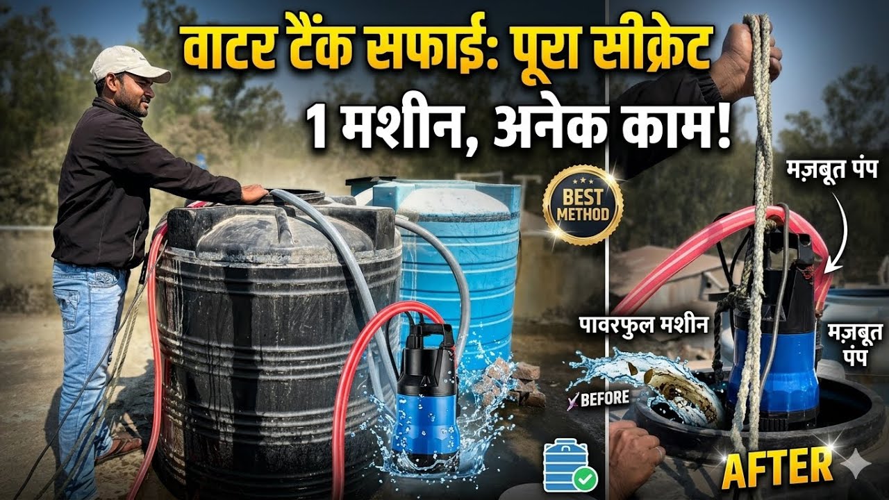 Water tank cleaning full mechanised process and equipment details / Machines for water tank clean