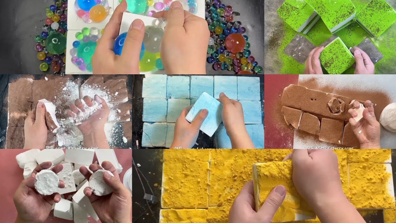 Crunchy pebbles gymchalk crumbling ASMR by @cherryasmrasmr6707 : 10+ min Edit compilation, plainjane