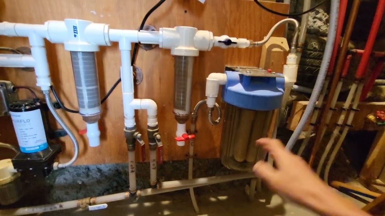 Earthship Water System: Rainwater catchment, filtration, and grey water planter.