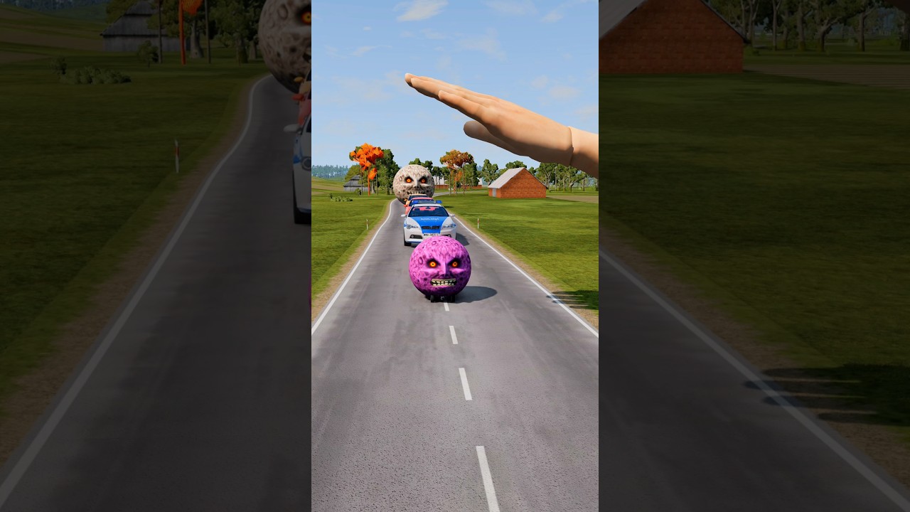 Big & Small Cars vs Giant Hand Slap #5 - BeamNG.Drive