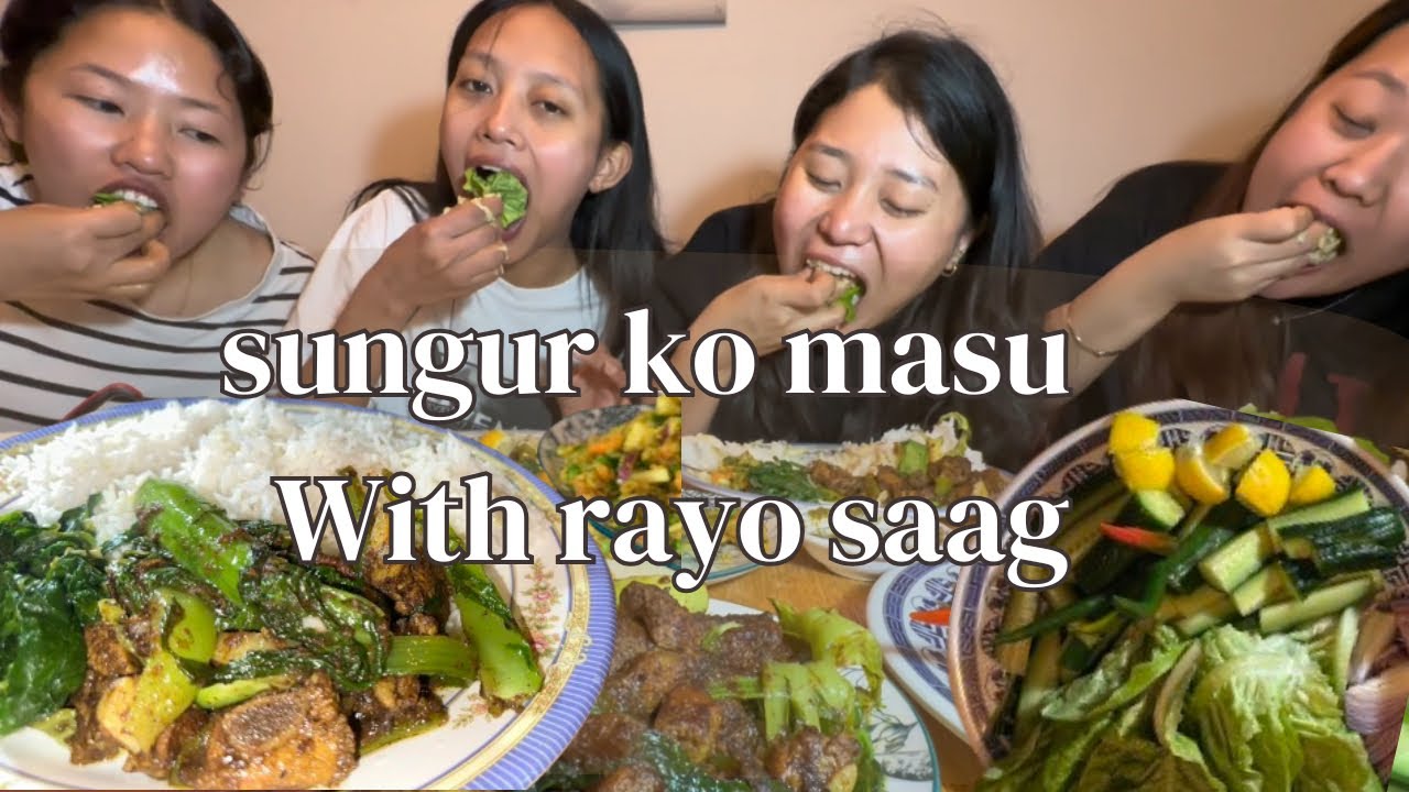 Sungur ko masu with rayo saag | Mukbang !!!