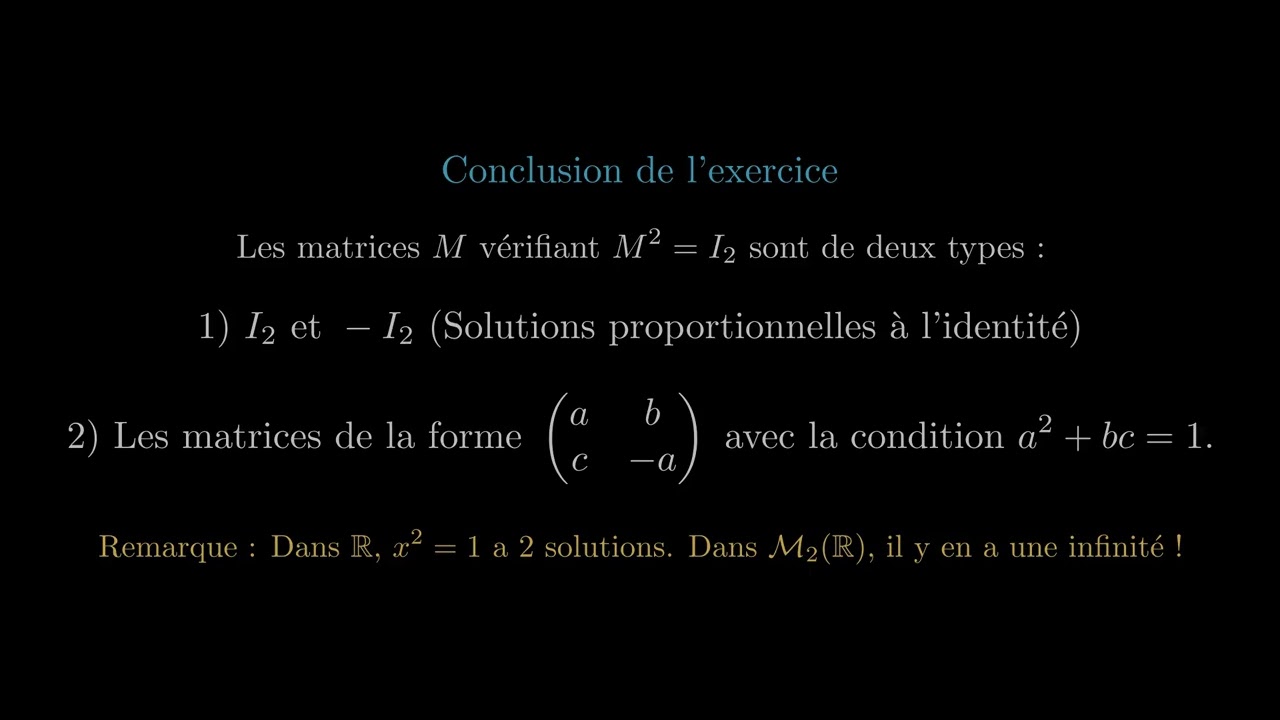 Equation du second degré dans M_2(R)