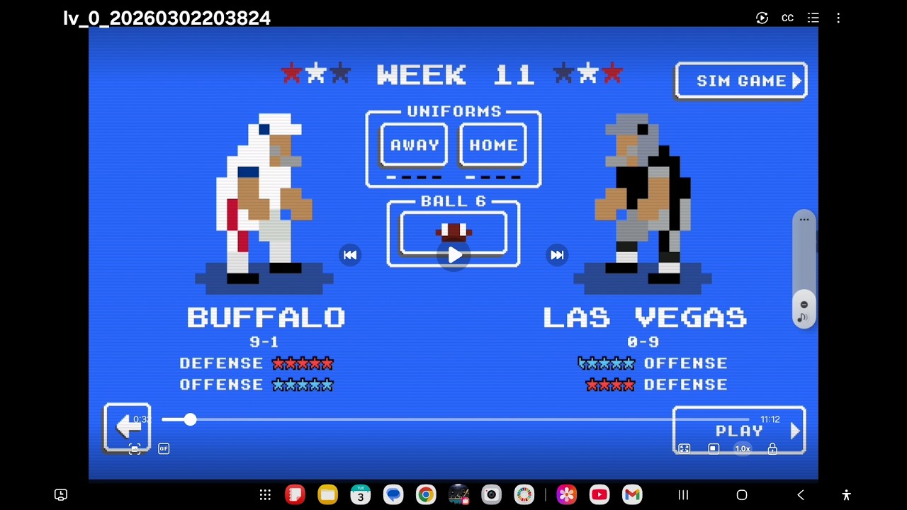 Las Vegas vs Buffalo Retro Bowl Extreme Difficulty | Interception Nightmare on the Road!