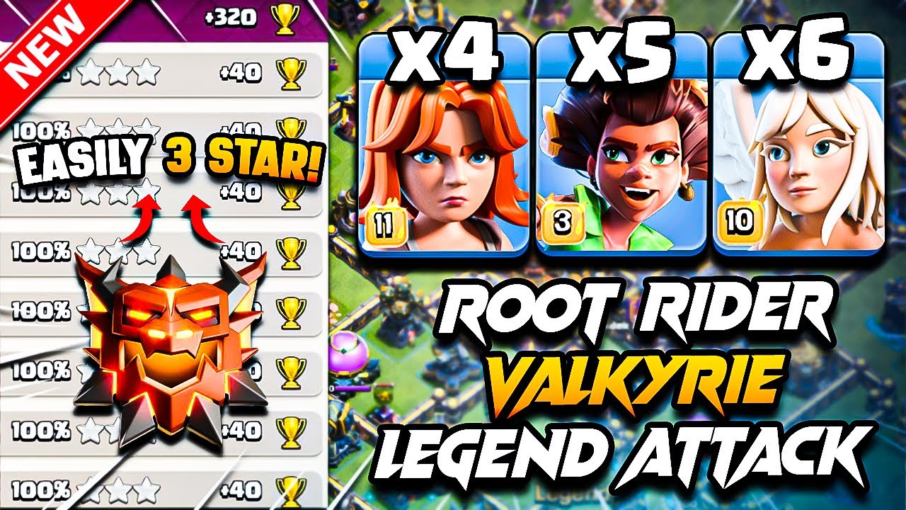 Th17 ROOT RIDER VALKYRIE Attack Clash of Clans | Best Legend Attack 2025 | Town Hall 17 Attack COC