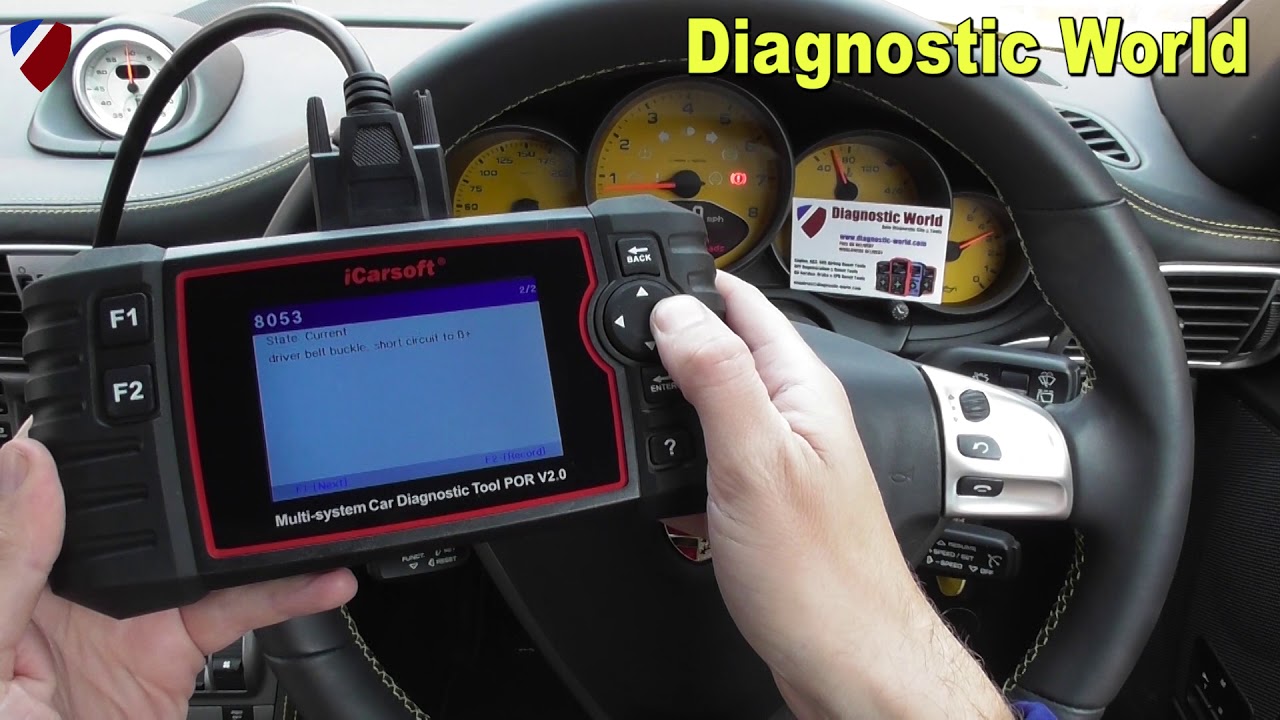 iCarsoft POR V2.0 Porsche Airbag SRS Reset Diagnose Official Demonstration