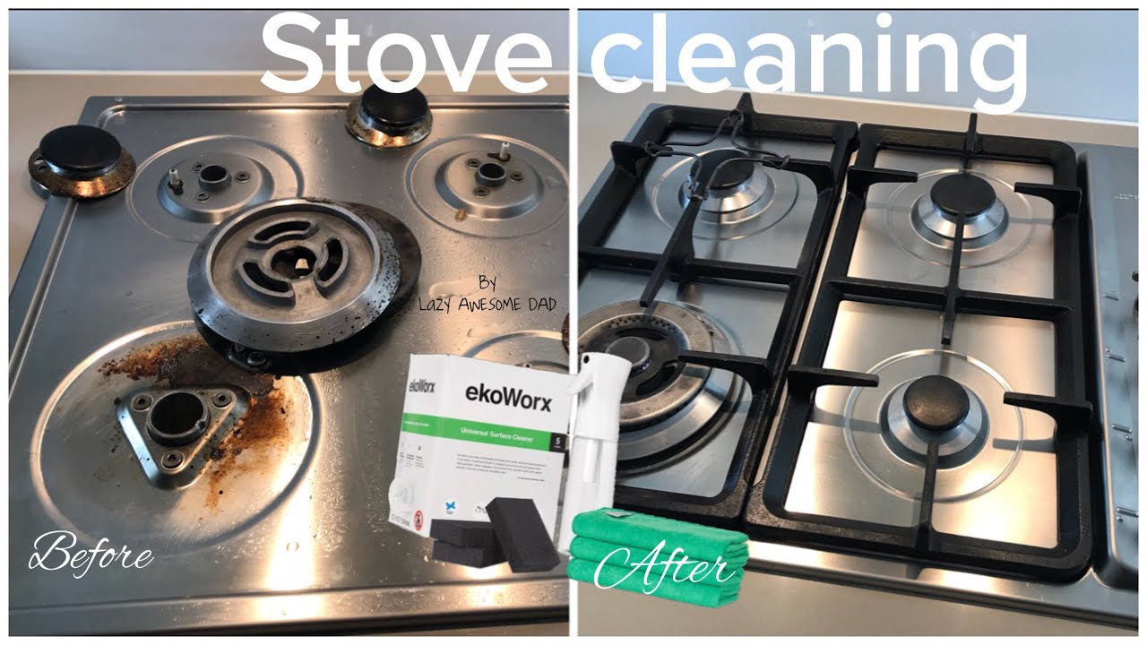 How to clean your gas STOVE with toxic and fume free KOH / EkoWorx. Does it work or is it a SCAM ?