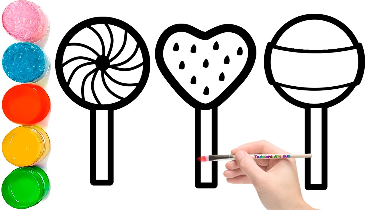 How to Draw Cute Easy Lollipop for Kids Step by Step | Easy Drawing
