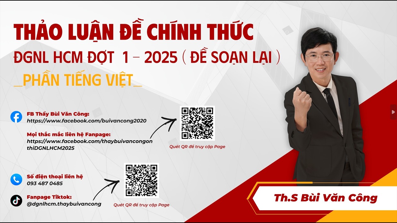 Thảo luận đề chính thức đợt 1-2025 phần Tiếng Việt (đề soạn lại)