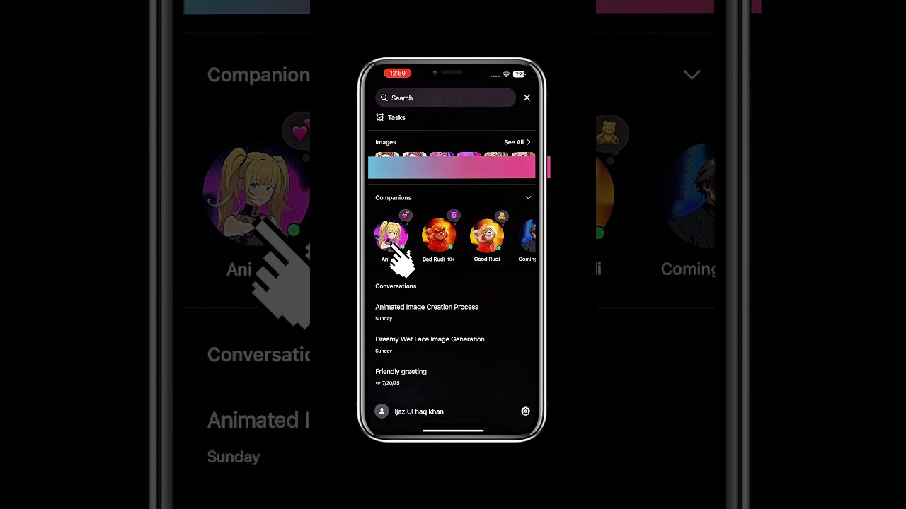 Accessing Grok Companions in the Grok App #grok #grokcompanion