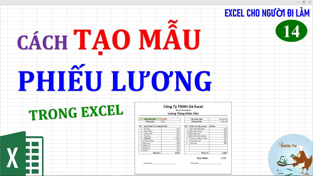 Excel cho người đi làm | #14 Tạo mẫu phiếu lương cho nhân viên