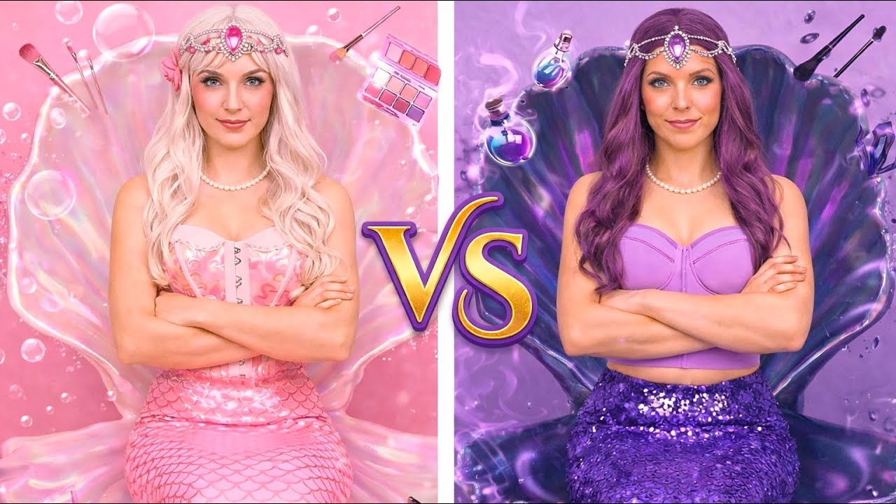 🌊✨ DOIS OPOSTOS, UM OCEANO 😱 💗 Sereia Rosa vs 💜 Rainha Roxa 🧜‍♀️ Transformação Fantástica ÉPICA