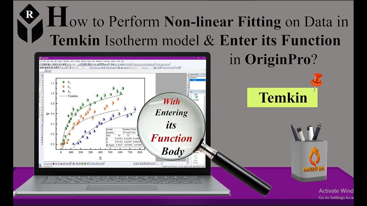 How to Perform non-linear fitting on data in Temkin isotherm model in Origin?