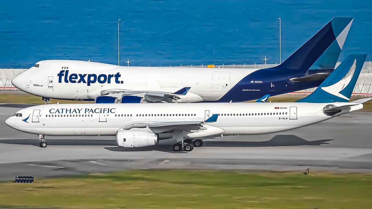 60 MINS of Plane Watching at Hong Kong Airport 🇭🇰