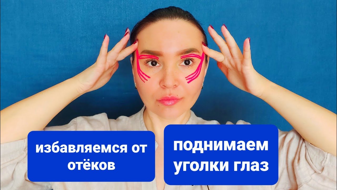 Тейпирование зоны глаз | Убираем отёки под глазами | Поднимаем уголки глаз при помощи тейпирования