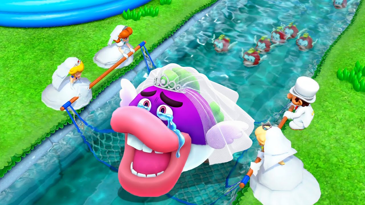 Super Mario Party All Minigames - Peach Wedding Vs Daisy Vs Rosalina Vs Mario (Master CPU)