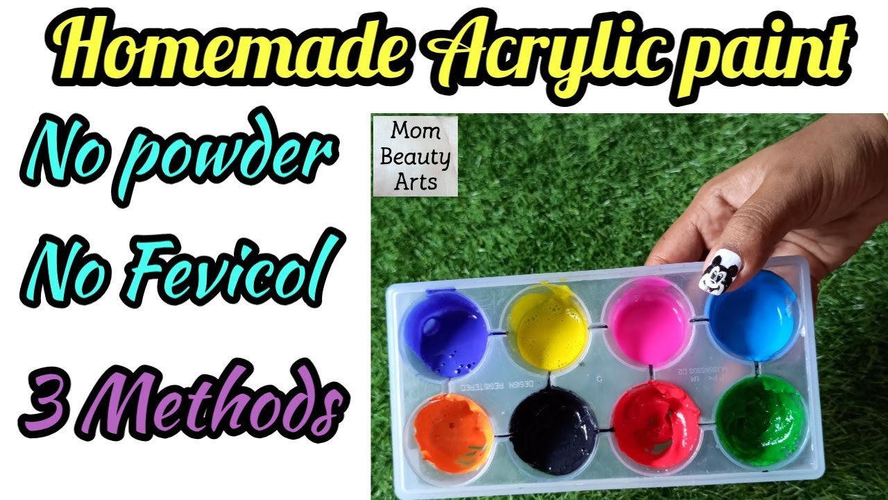 Homemade Acrylic paint without using powder and Fevicol/Mom beauty arts/MBA