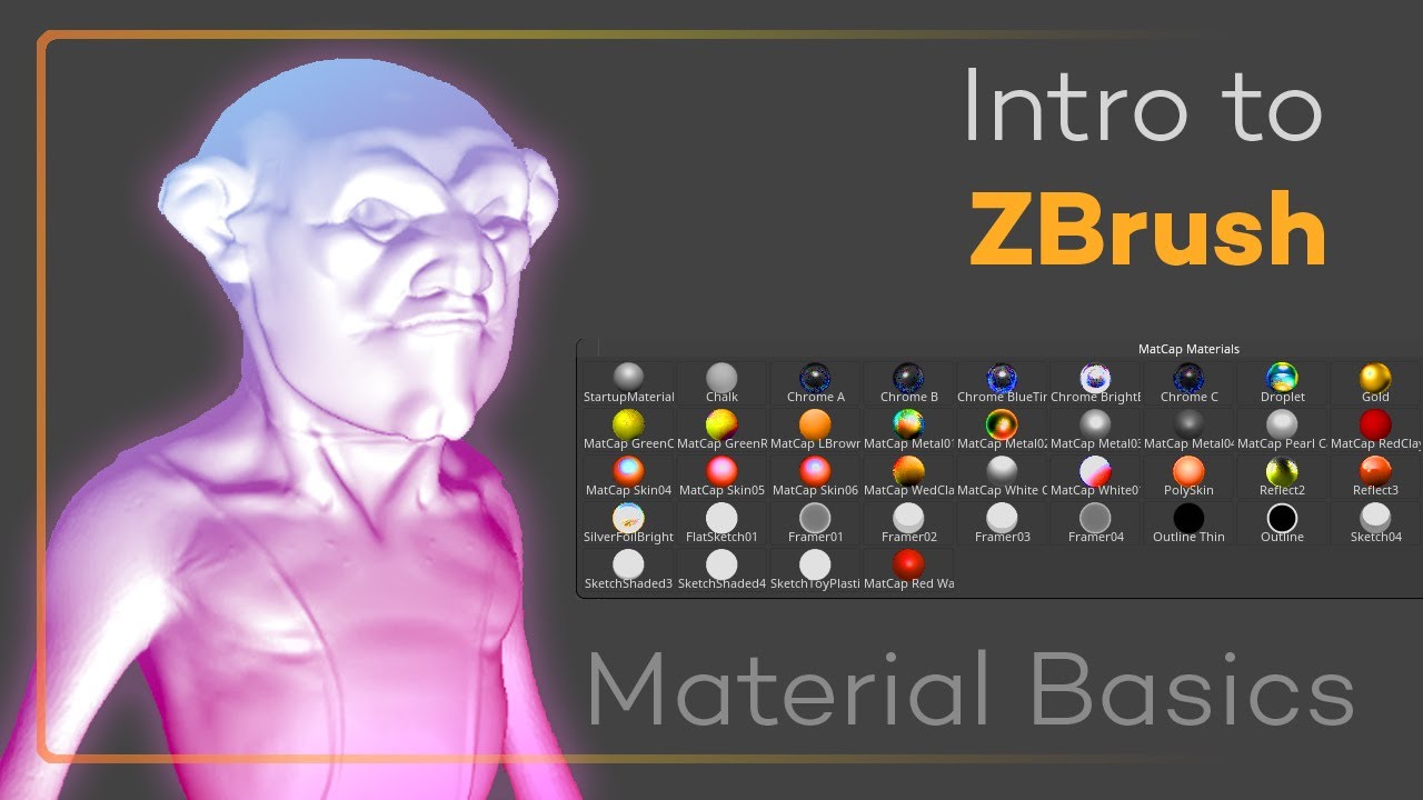 Введение в ZBrush 017 &mdash; Основы материалов! Маткапы, стандарт, настройки материалов, свет и тени!