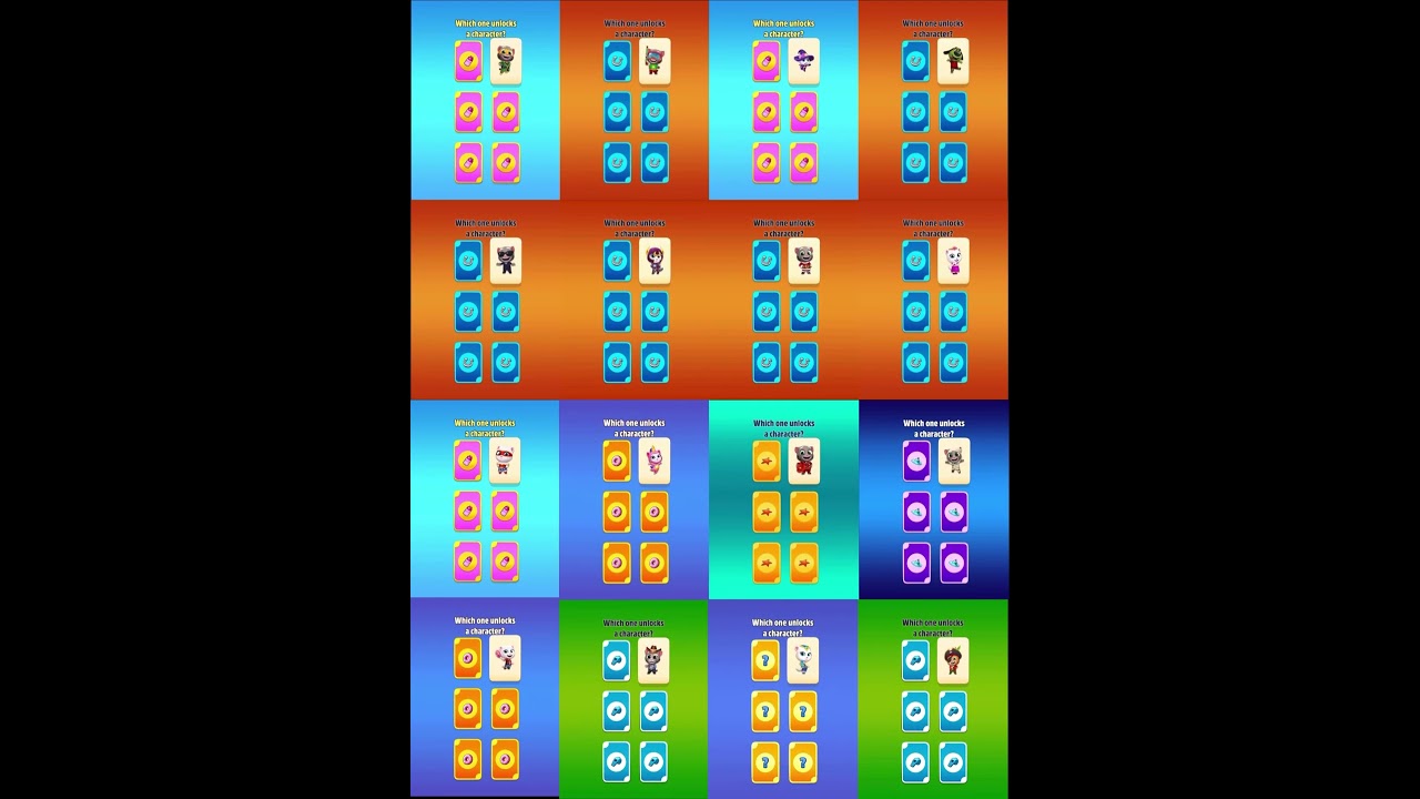 16 When Talking Tom Gold Run Lucky Cards Unlocked Characters