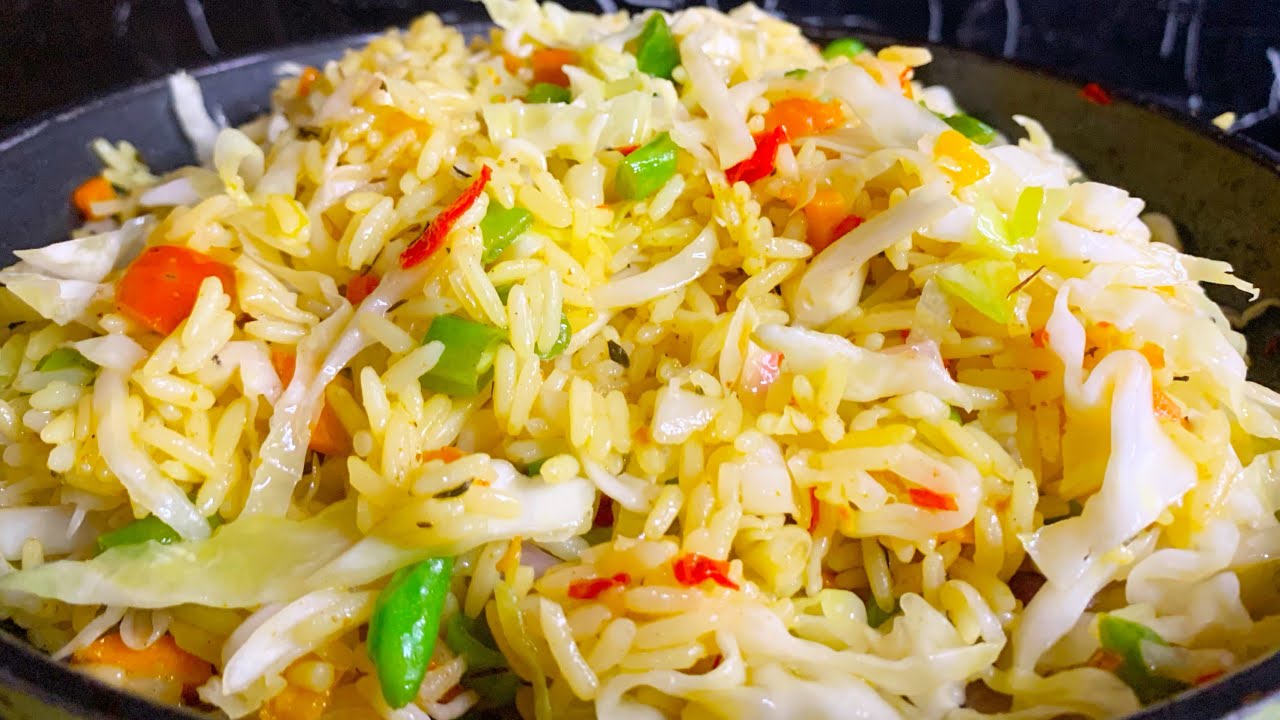 How to make Nigeria cabbage fried rice #fyp #trending #cooking #youtube 