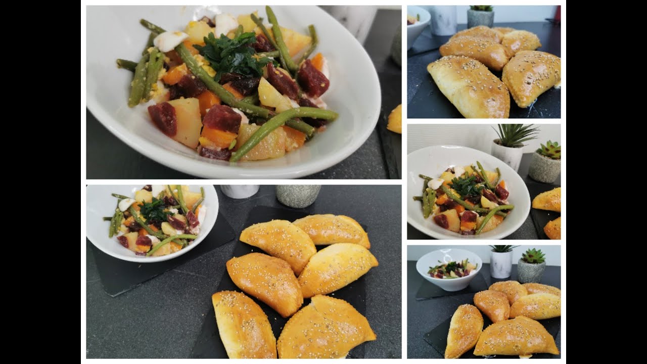 Soufflé au poulet et salade russe très facile à faire 🥗سوفلي بطريقه سهلة مع سلطه