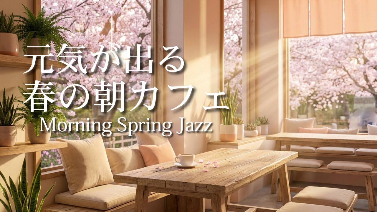 【朝BGM・春BGM】元気が出る春の朝カフェ ピアノジャズ1時間｜Spring Morning Cafe Piano Jazz BGM for Work, Study & a Fresh Start