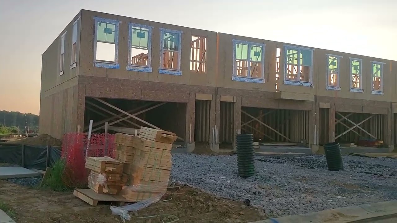 Typical construction of row houses in North America