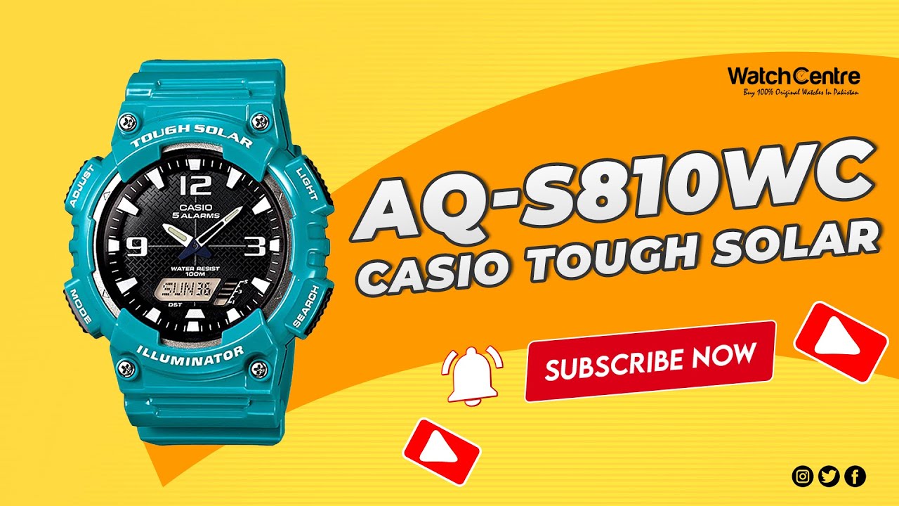 AQ-S810WC-3AV Casio Tough Solar Digital illuminator Sports Watch Unboxing Video Review