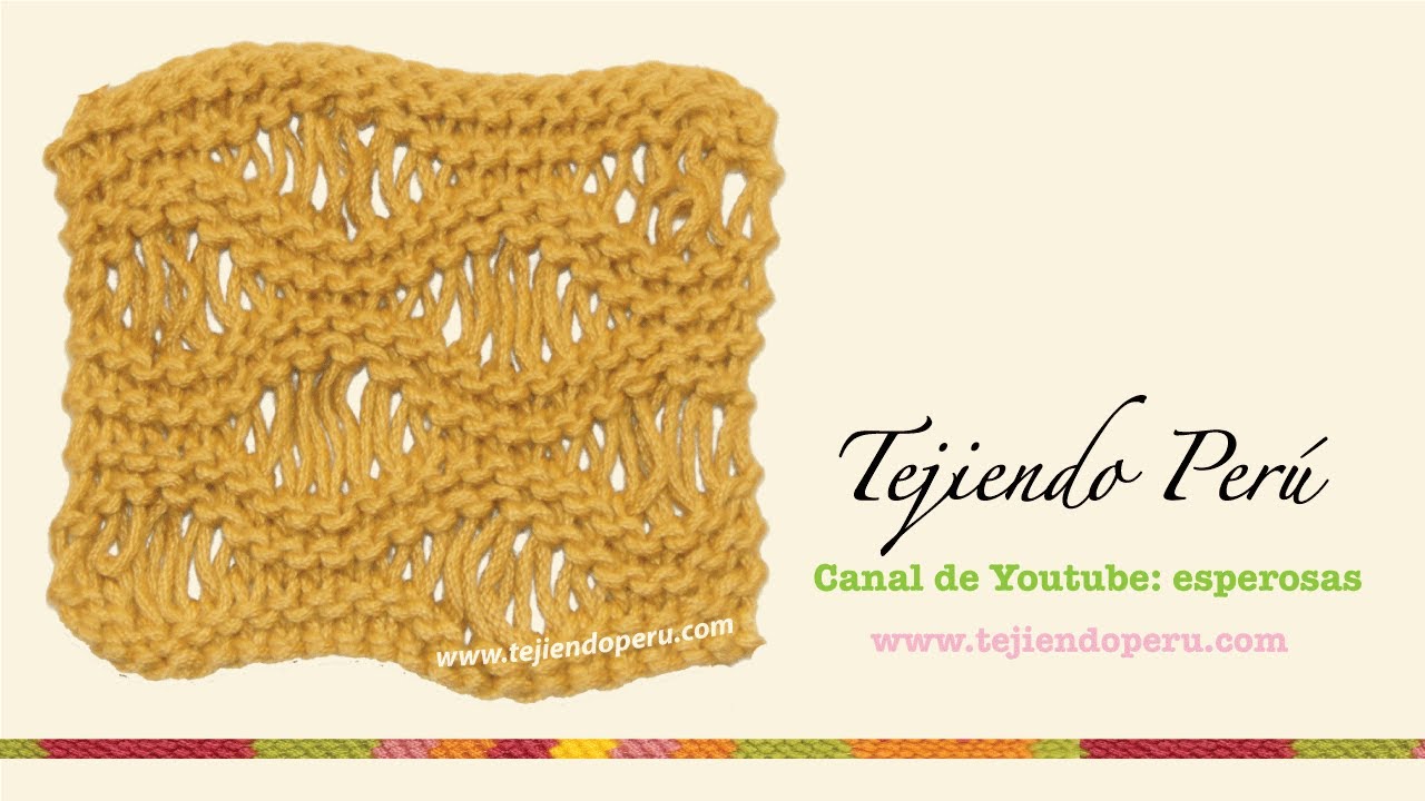 Punto vainilla en rombos (tejido en dos agujas)