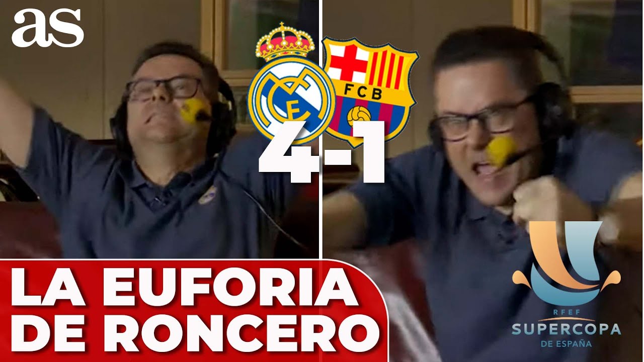 REAL MADRID 4 - BARCELONA 1 | FINAL SUPERCOPA | La LOCA REACCIÓN de los GOLES de RONCERO