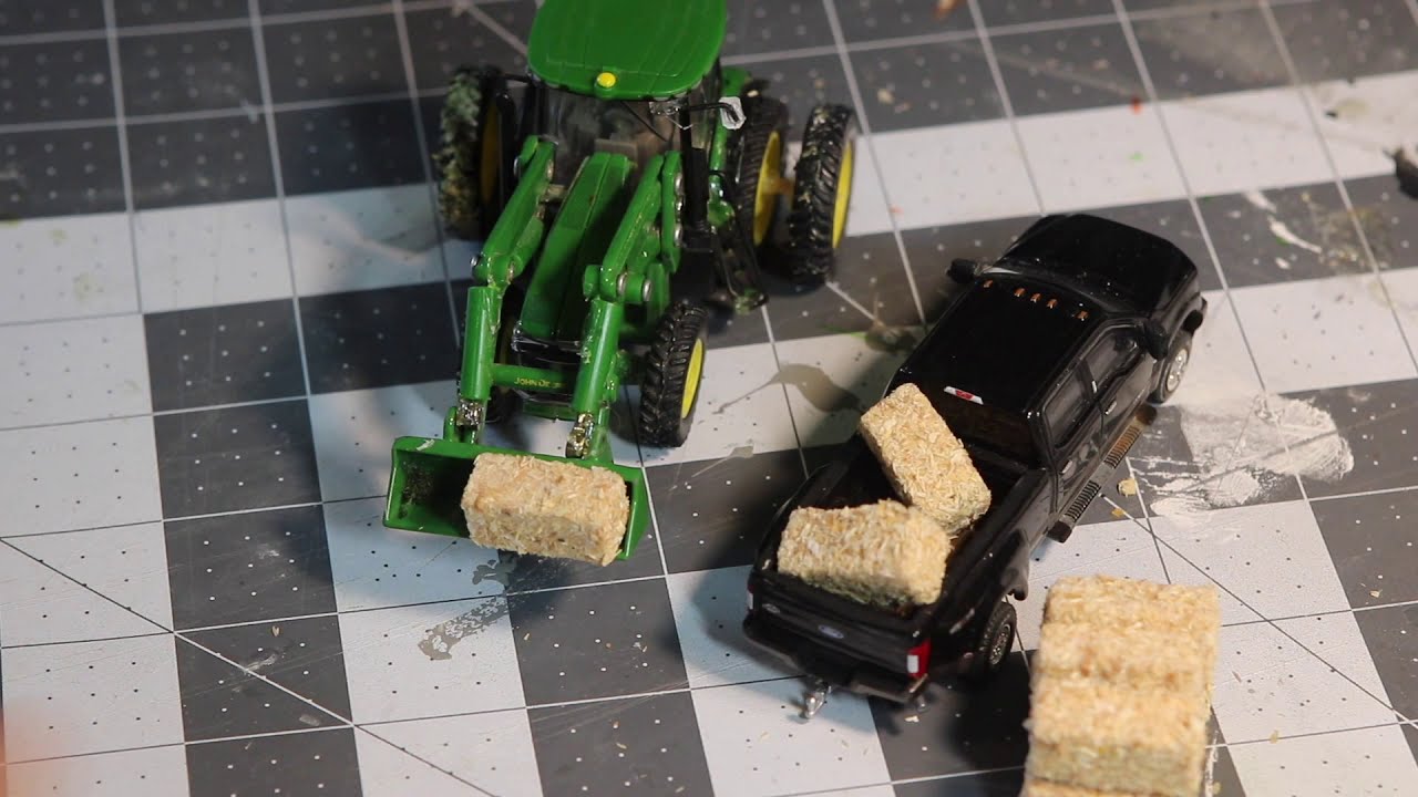 How to make 1/64 scale square hay bales