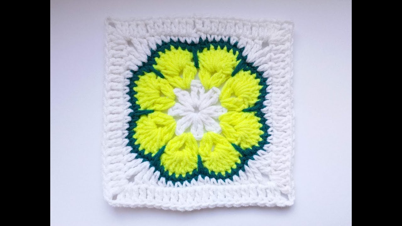 Kwadrat na szydełku Afrykański Kwiat, African Flower