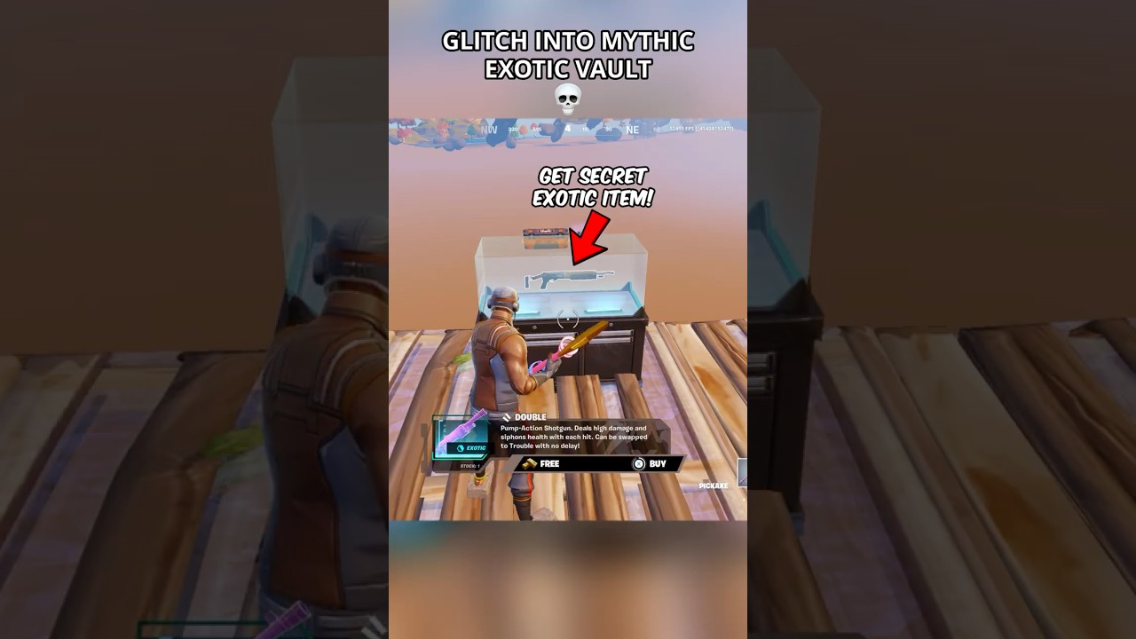 GLITCH INTO MYTHIC EXOTIC VAULT in Fortnite Season 4😳 (Chapter 6) #fortnite #foryou #shortsfeed #fy