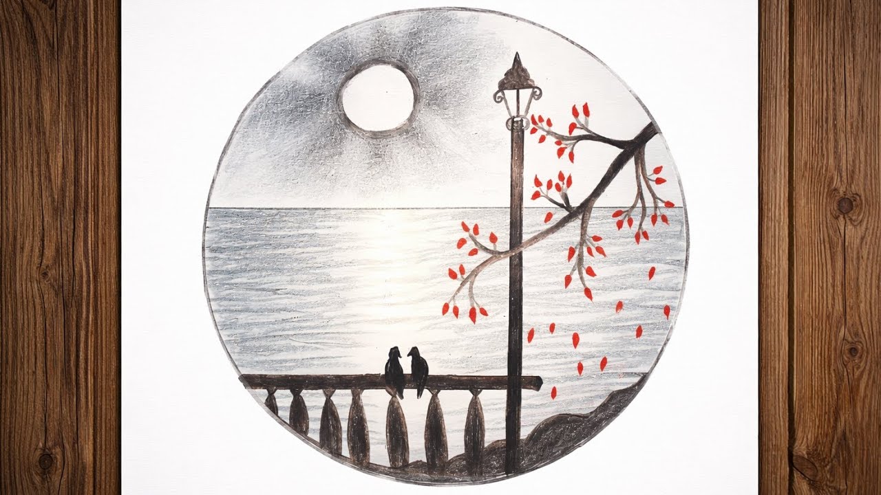 Beautiful Scenery Drawing | Easy Pencil Sketch for Beginners 