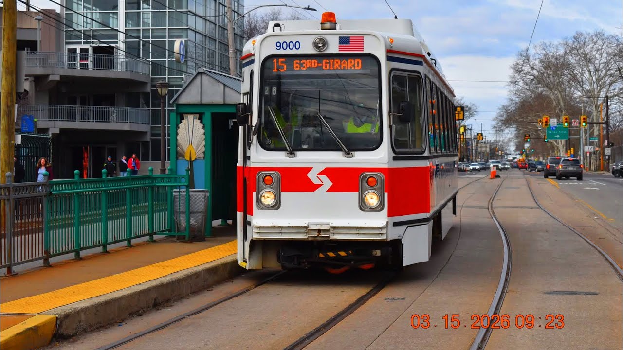 SEPTA 1980 Kawasaki LRV 9000 on March 15th, 2026.