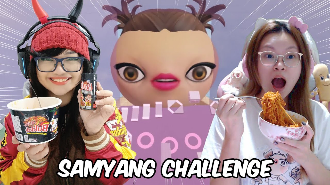 Kalau aku kalah, Keikei justru ikut makan Samyang Challenge di Roblox