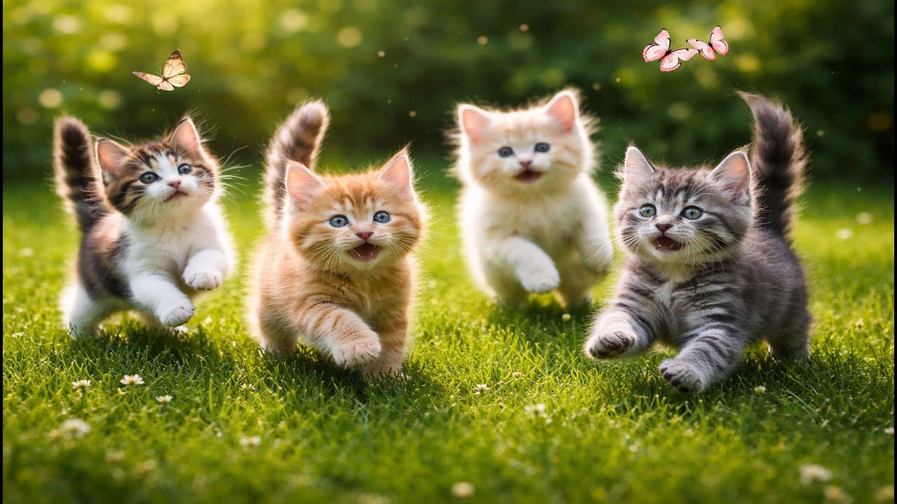 🐱 Adorable Kittens Playing Outdoors | Sweet Cat Sounds & Relaxing Compilation
