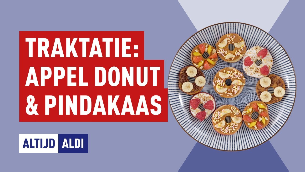 Traktatie maken: appeldonut met pindakaas