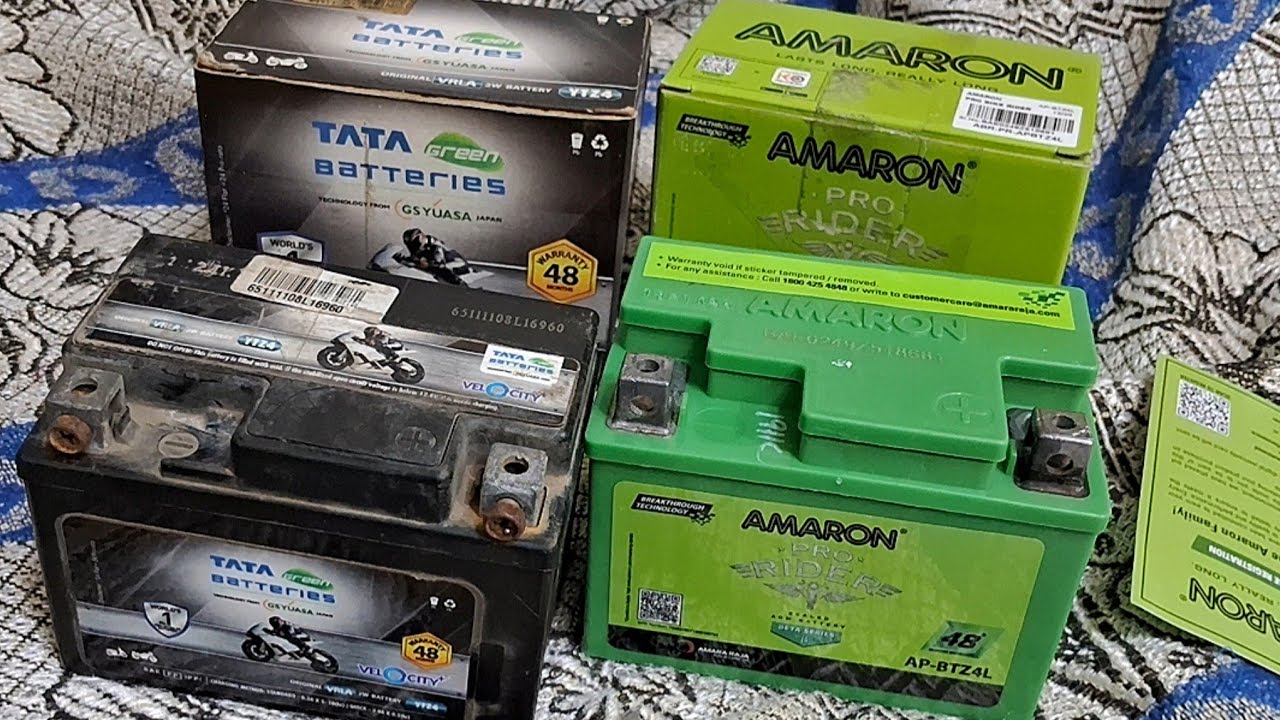 Tata green VS amron bike battery compression | splendor bike battery Unboxing review 
