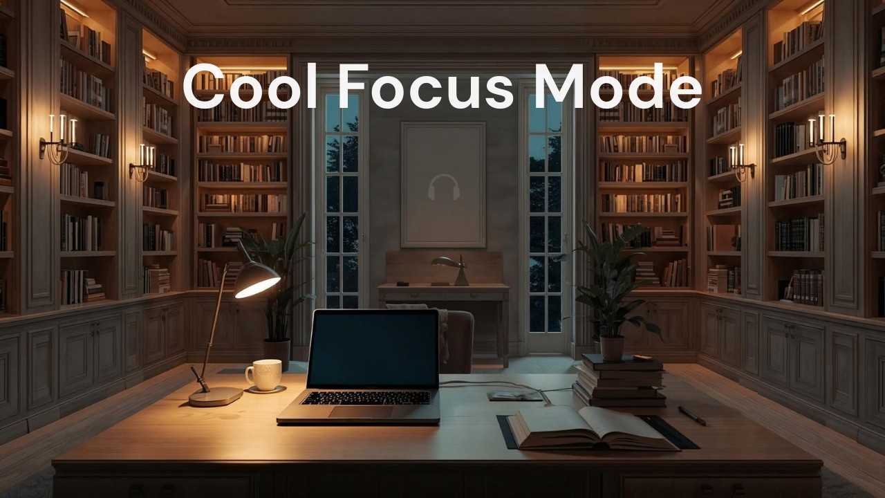 Calm Frostline Lofi | Cool Night Study Focus in a Classic Library | 70 Minutes